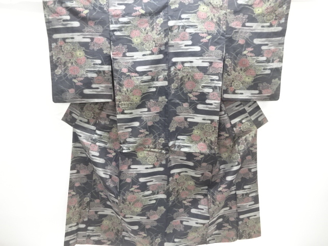 JAPANESE KIMONO / TSUMUGI / WOVEN EGASUMI PATTERN